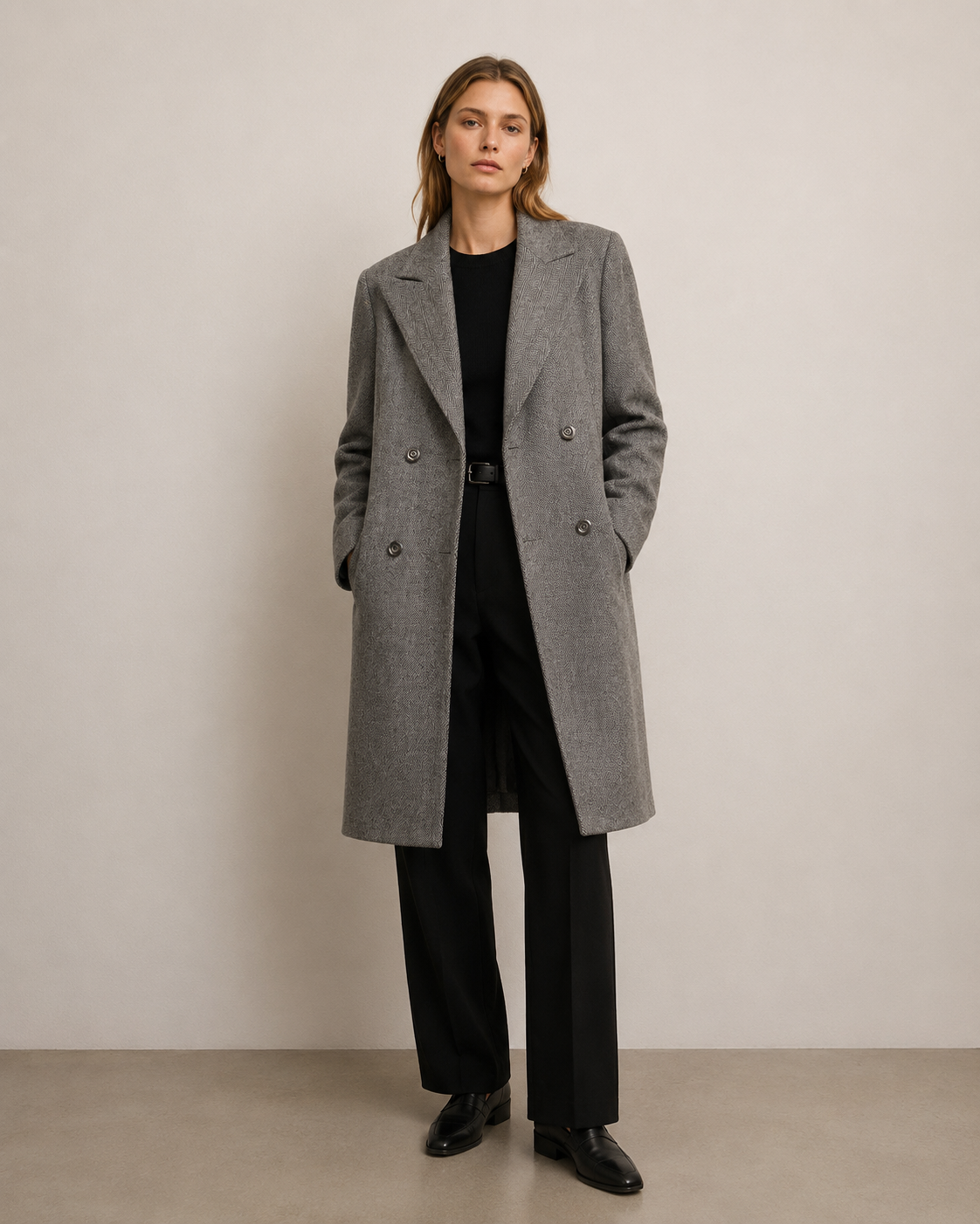 Vintage Rechte Jas van Pure Wol