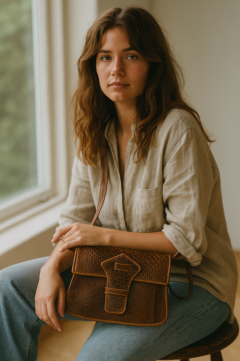 Bruine Vintage Tas van Slangenleer – Tijdloze Klassieker
