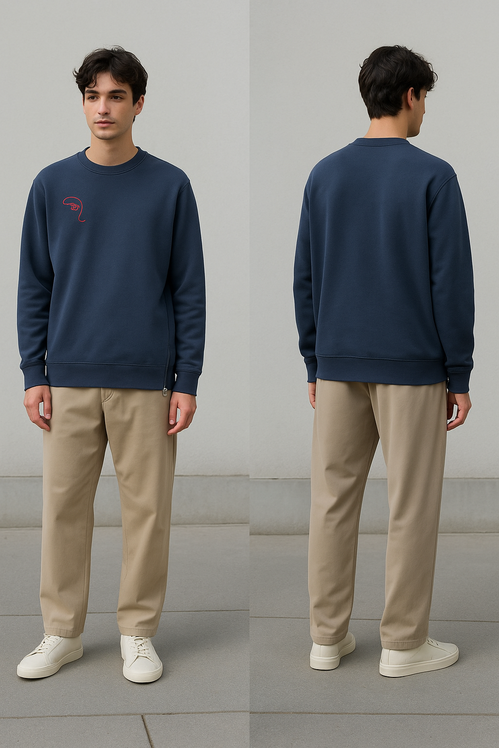 DETAILS UNISEX SWEATER WITH ZIPPERS- 100% Organic Cotton
