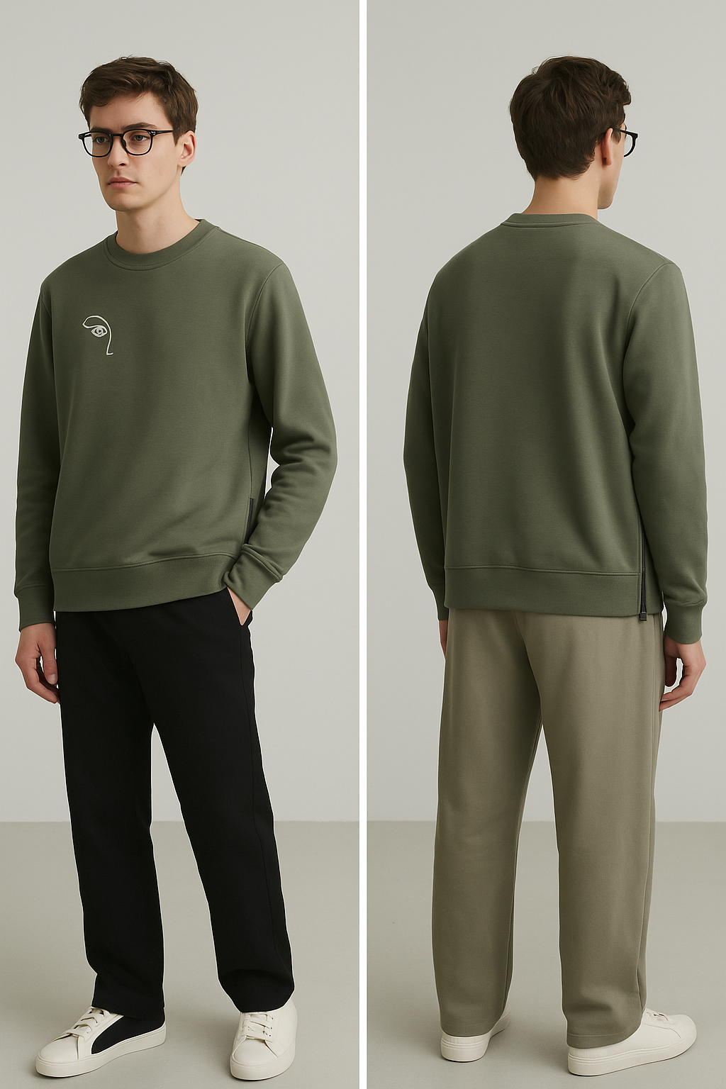 DETAILS UNISEX SWEATER WITH ZIPPERS- 100% Organic Cotton