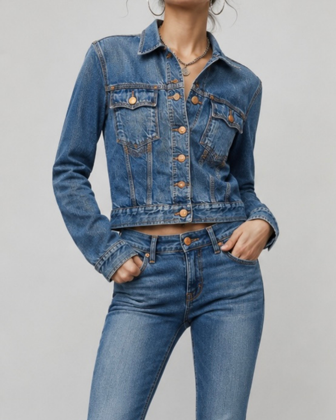 Vintage Gaultier Jeans Spijkerjasje – Klassieker in Medium Denim Wash