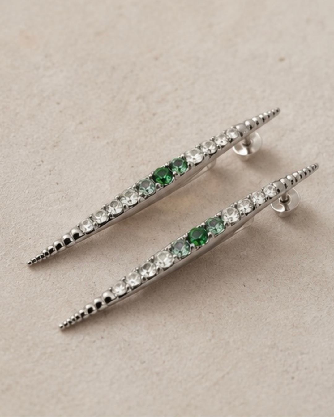 Green Crystal Stud oorbellen