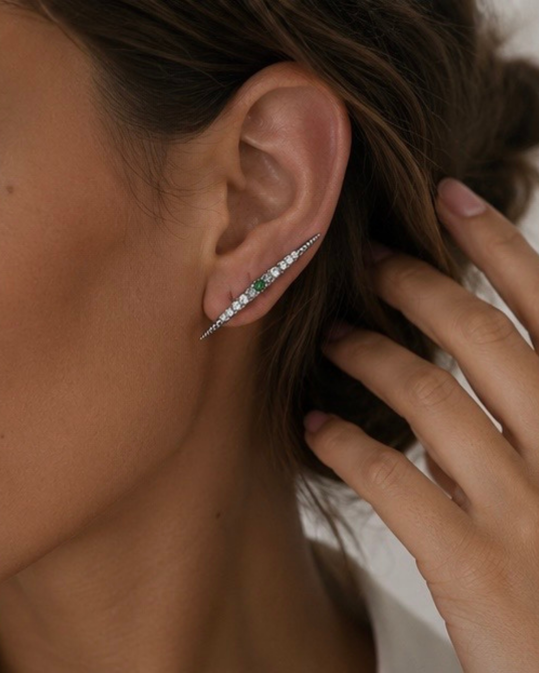 Green Crystal Stud oorbellen