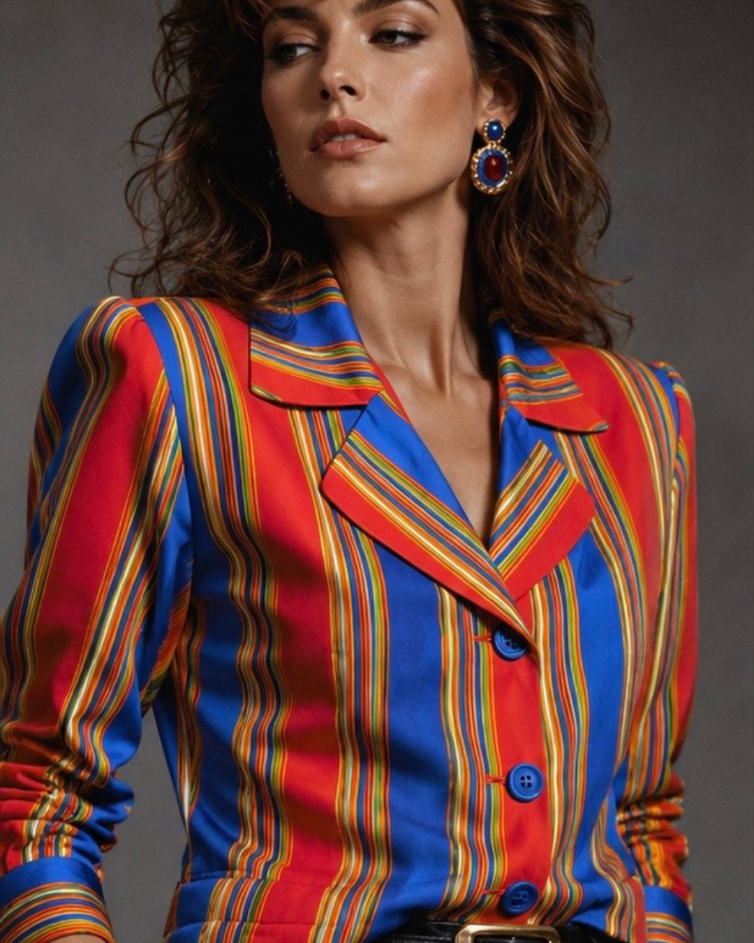 Felle Kleuren Blazer van 100% Zijde – Vintage Jaren '80 | YSL