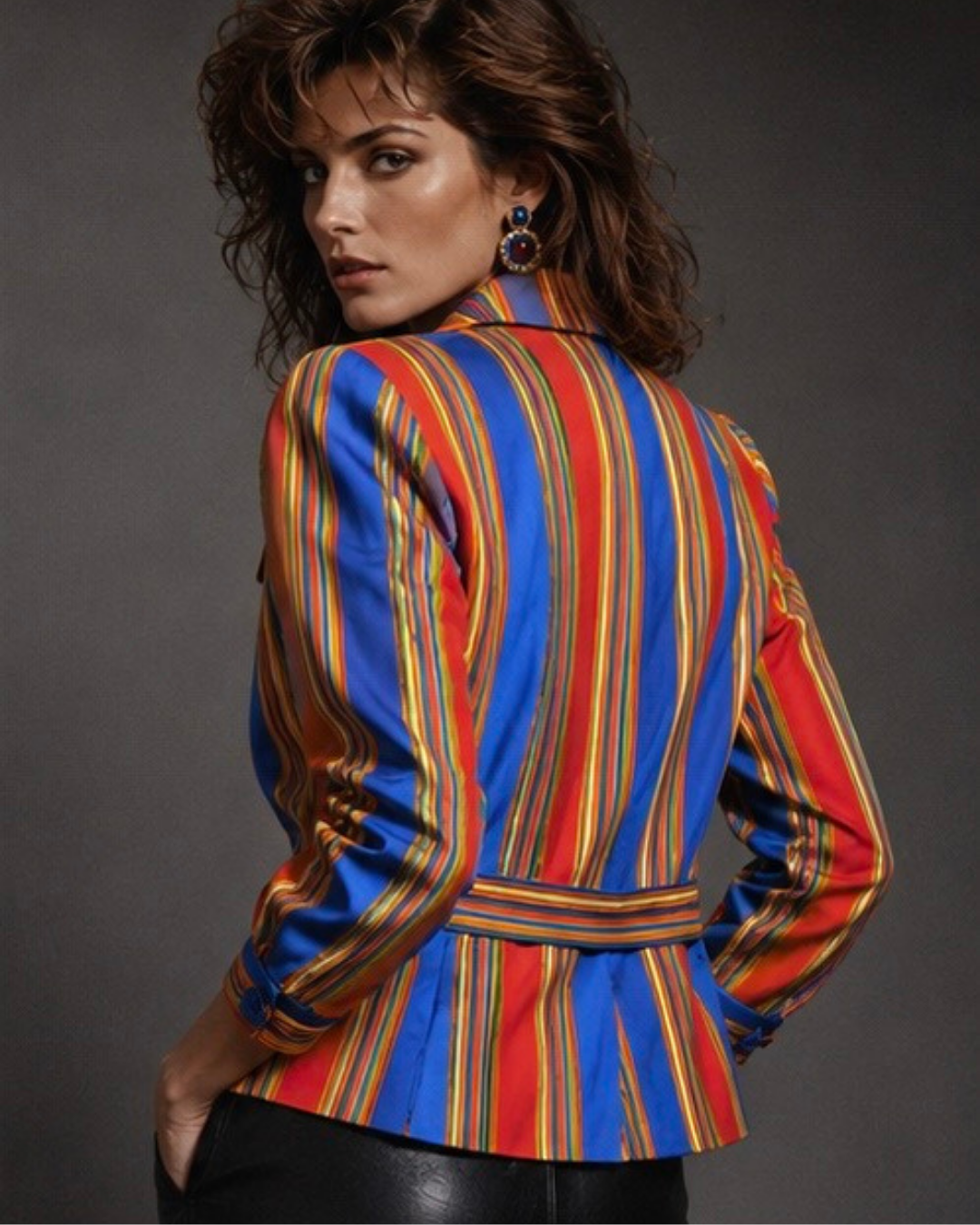 Felle Kleuren Blazer van 100% Zijde – Vintage Jaren '80 | YSL