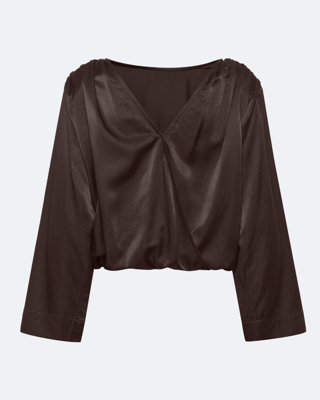 EstelleMW Wrap Blouse -Wikkelblouse dames - Espresso – My Essential Wardrobe