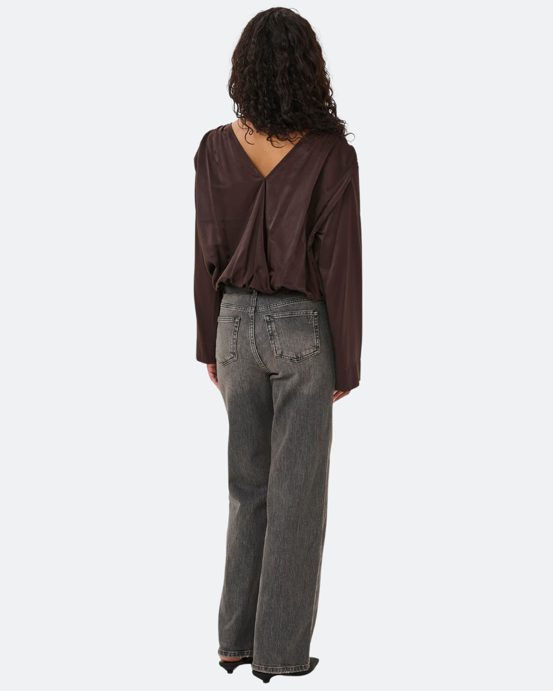 EstelleMW Wrap Blouse -Wikkelblouse dames - Espresso – My Essential Wardrobe