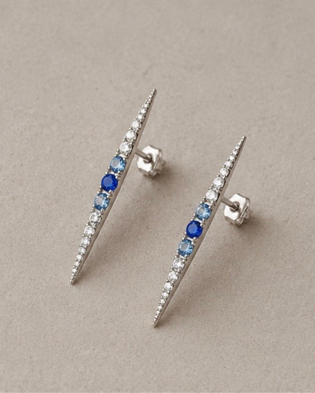 Blue Crystal Stud Oorbellen