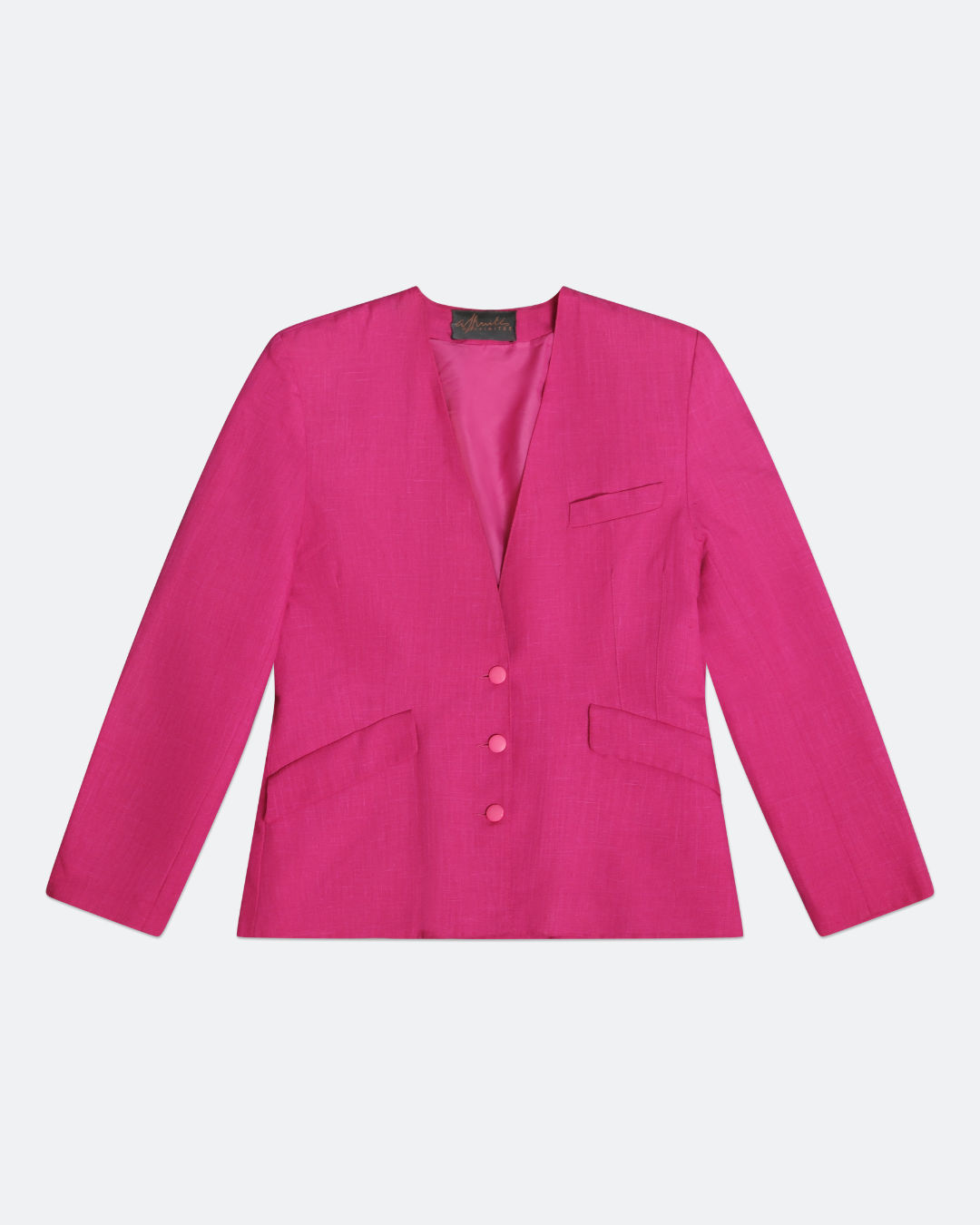 90s Vintage Pink Blazer met Schoudervullingen