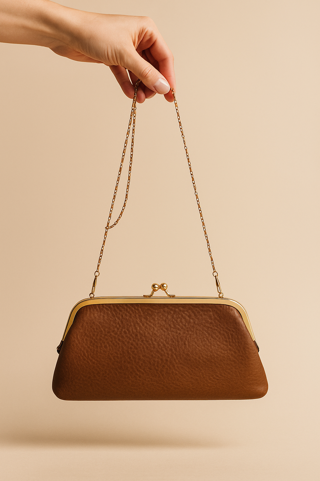 Vintage clutch van leer