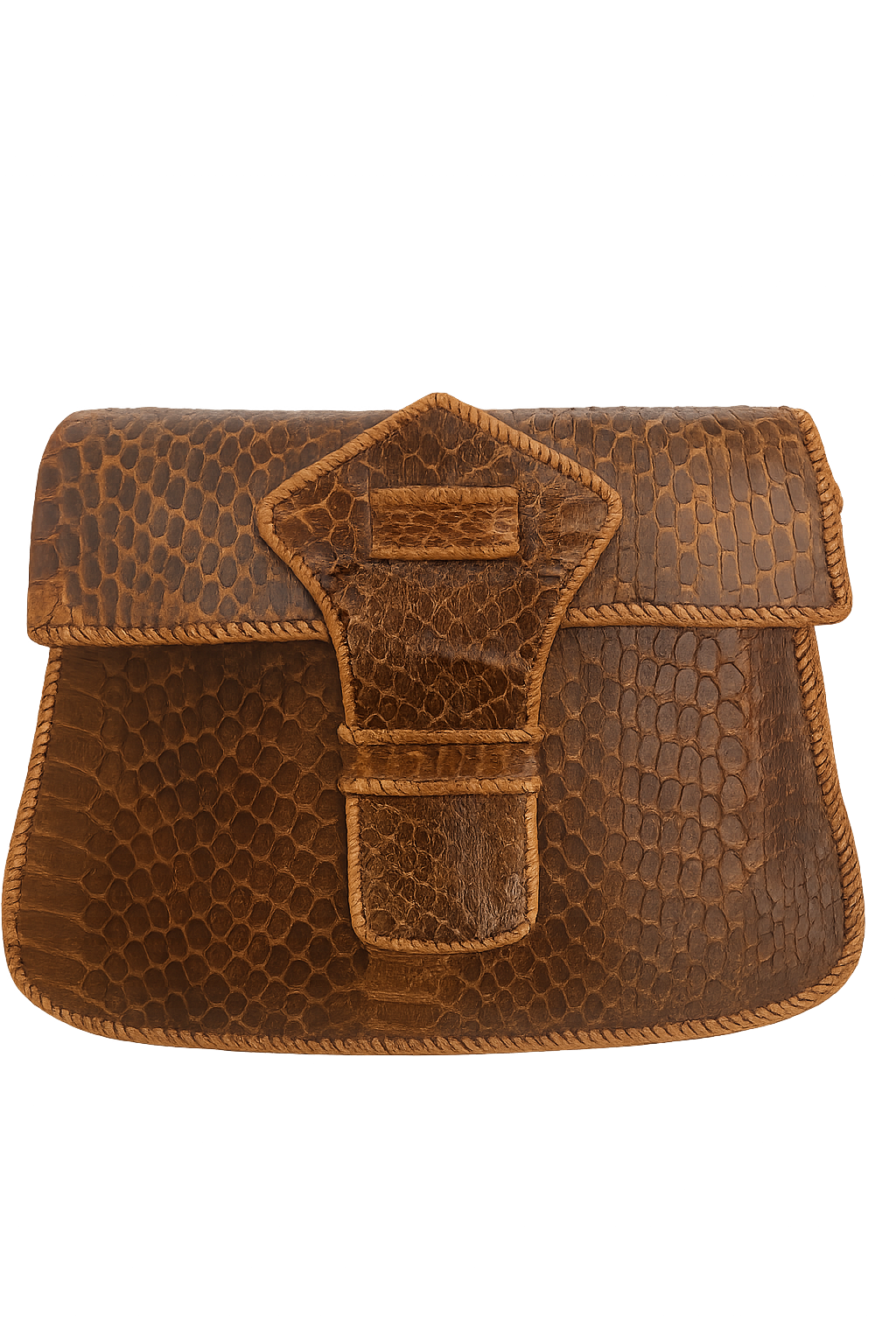 Bruine Vintage Tas van Slangenleer – Tijdloze Klassieker