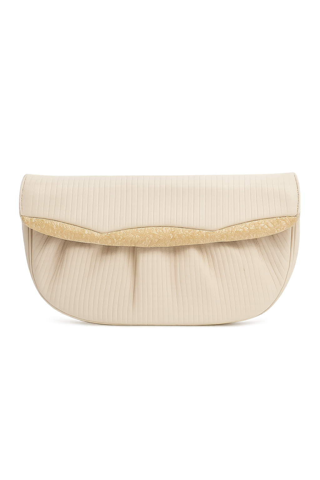 Vintage Crèmekleurige Leren Clutch