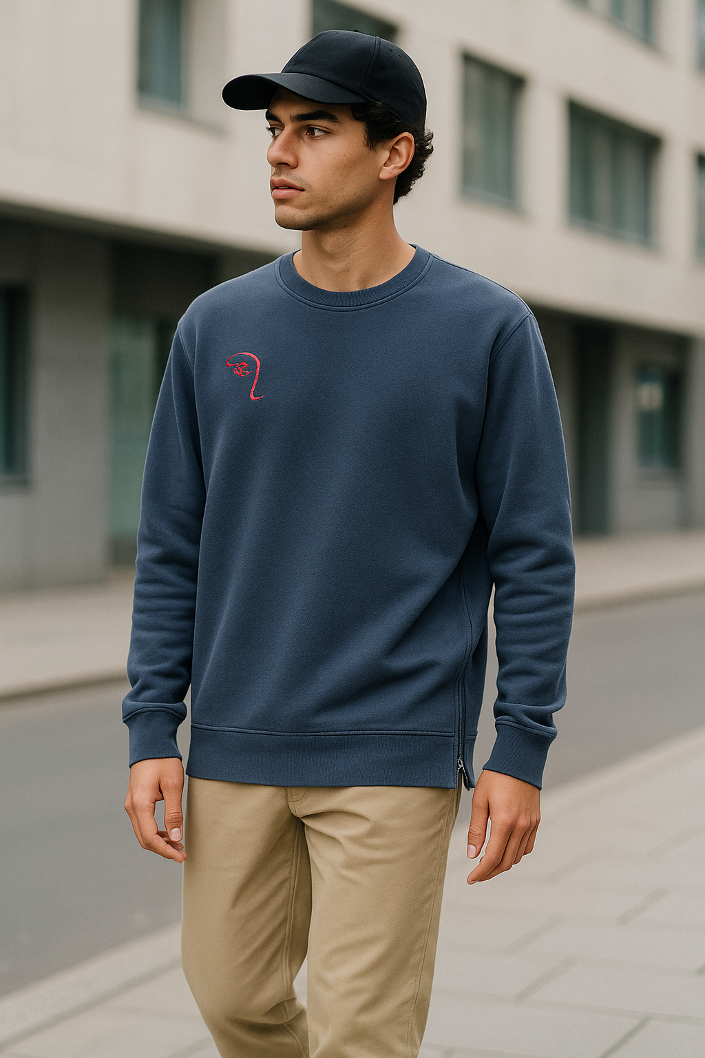 DETAILS UNISEX SWEATER WITH ZIPPERS- 100% Organic Cotton