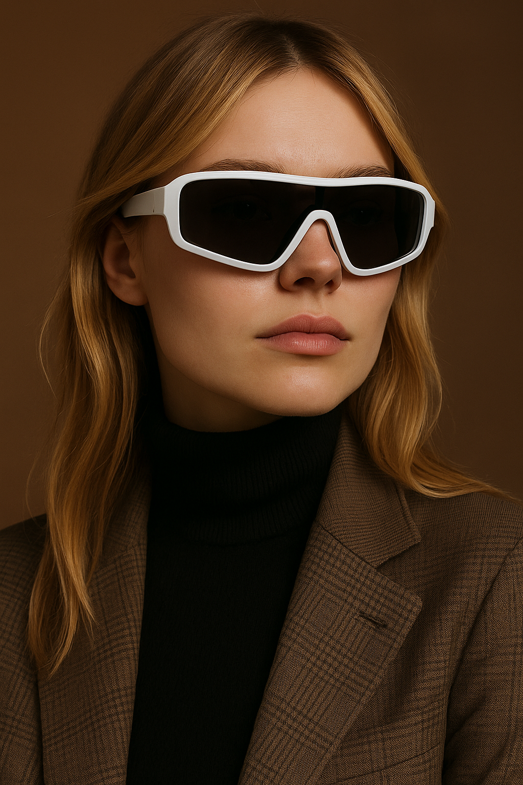 Futuristische zonnebril in wit