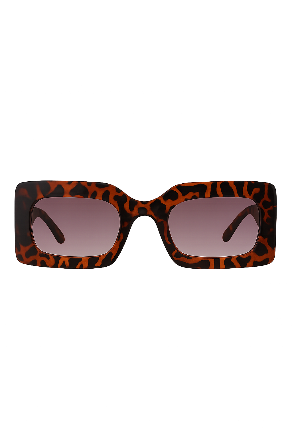Rechthoekige zonnebril in tortoise