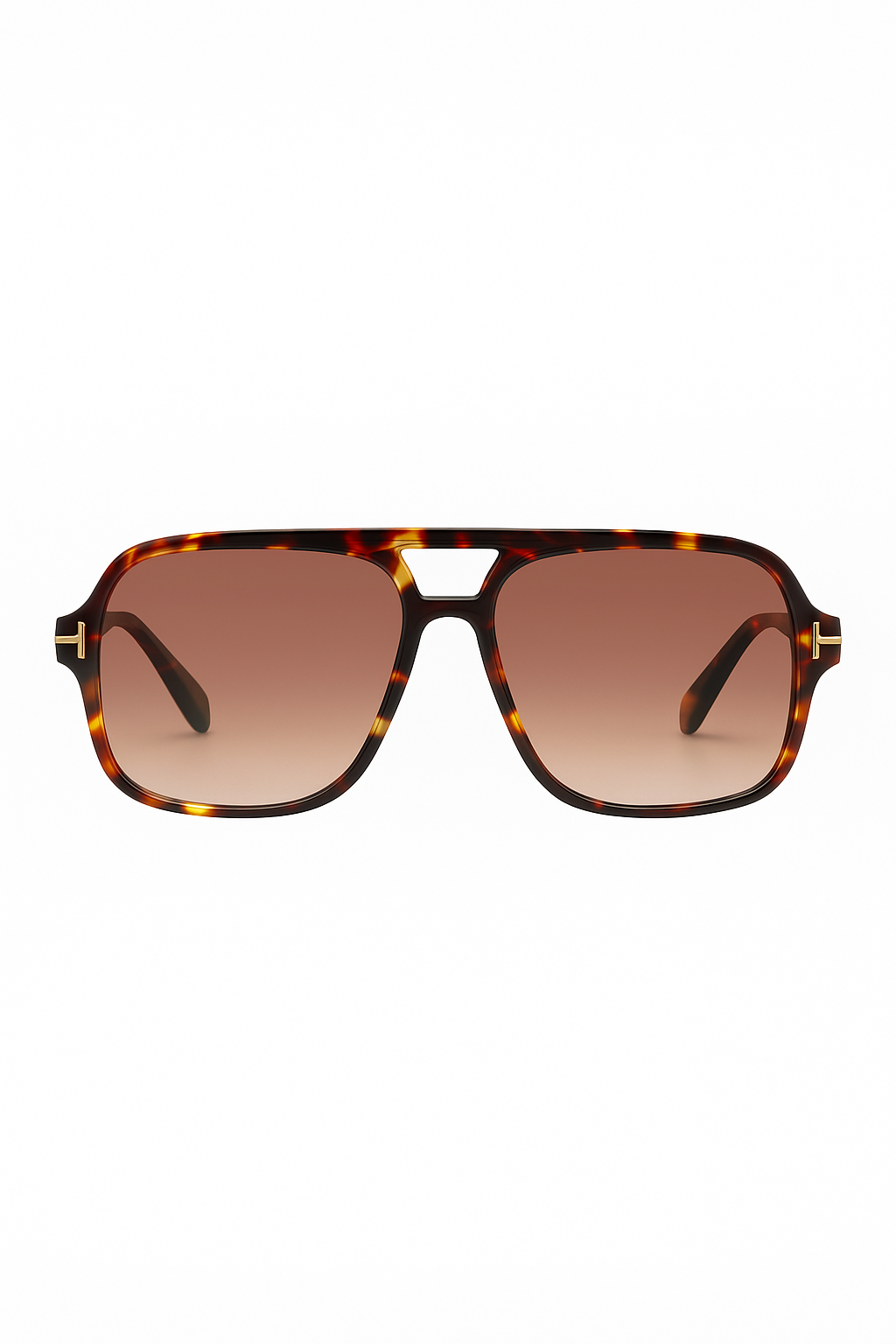 Bruin gevlekte aviator zonnebril met gradiënt glazen