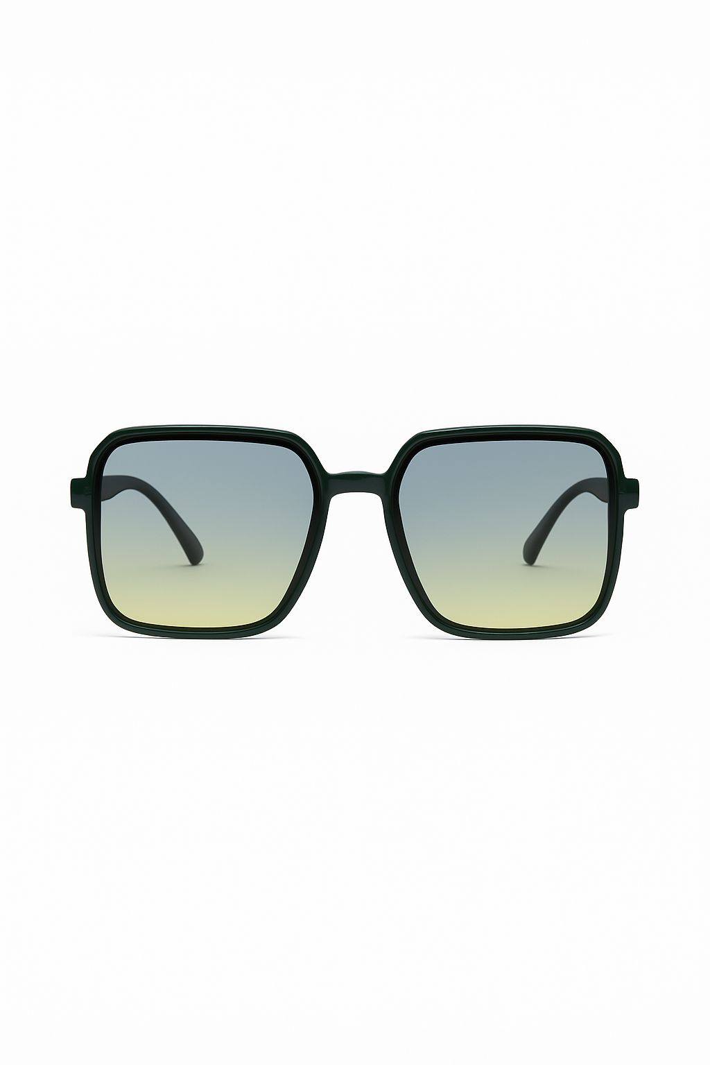 Diepgroene oversized zonnebril met gradiënt glazen