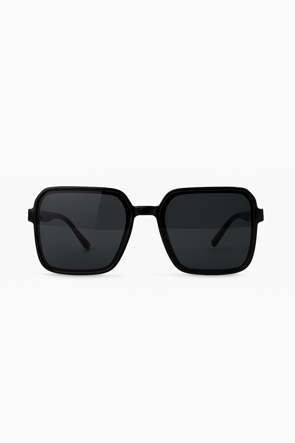 Zwarte oversized zonnebril met donkere glazen