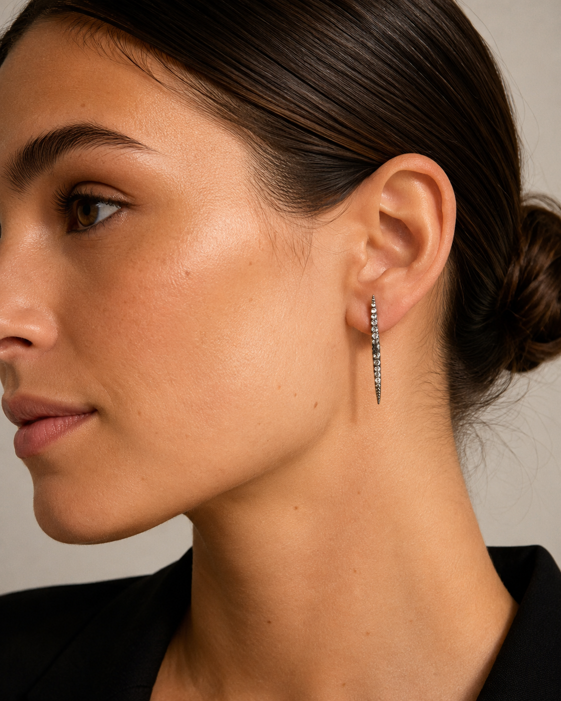 Silver Crystal Stud oorbellen