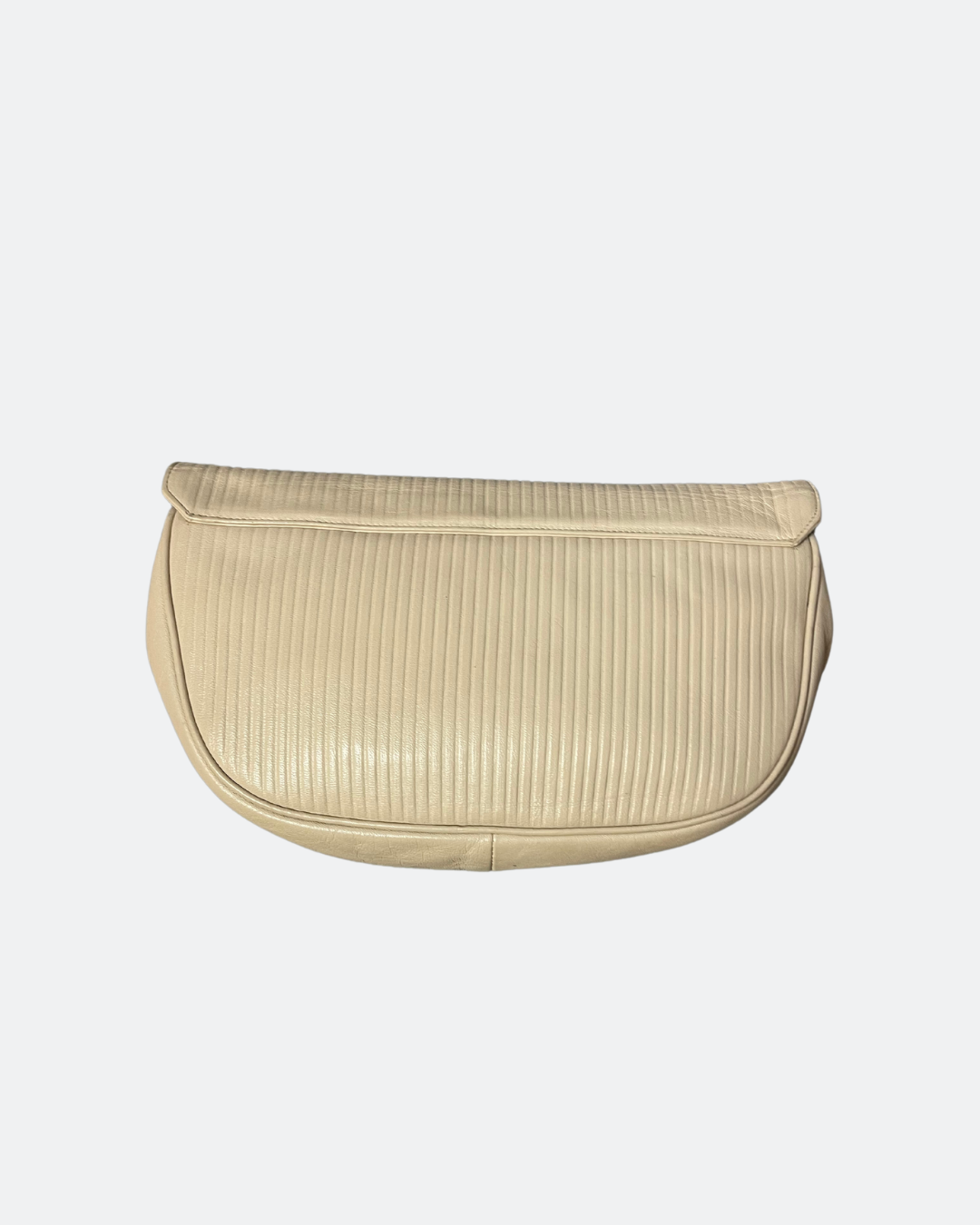 Vintage Crèmekleurige Leren Clutch