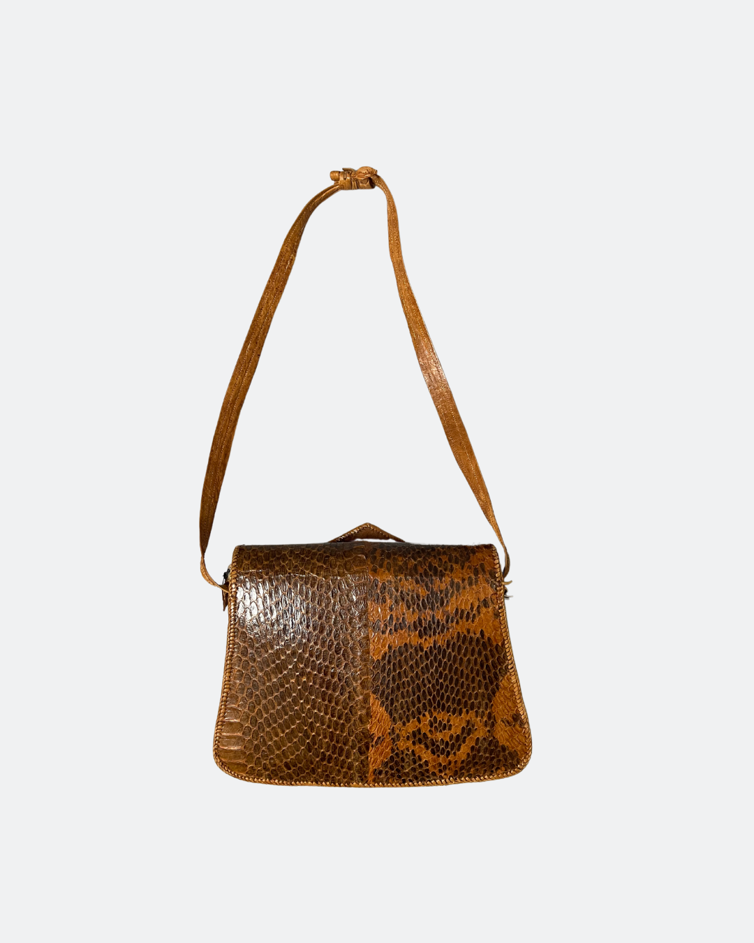 Bruine Vintage Tas van Slangenleer – Tijdloze Klassieker