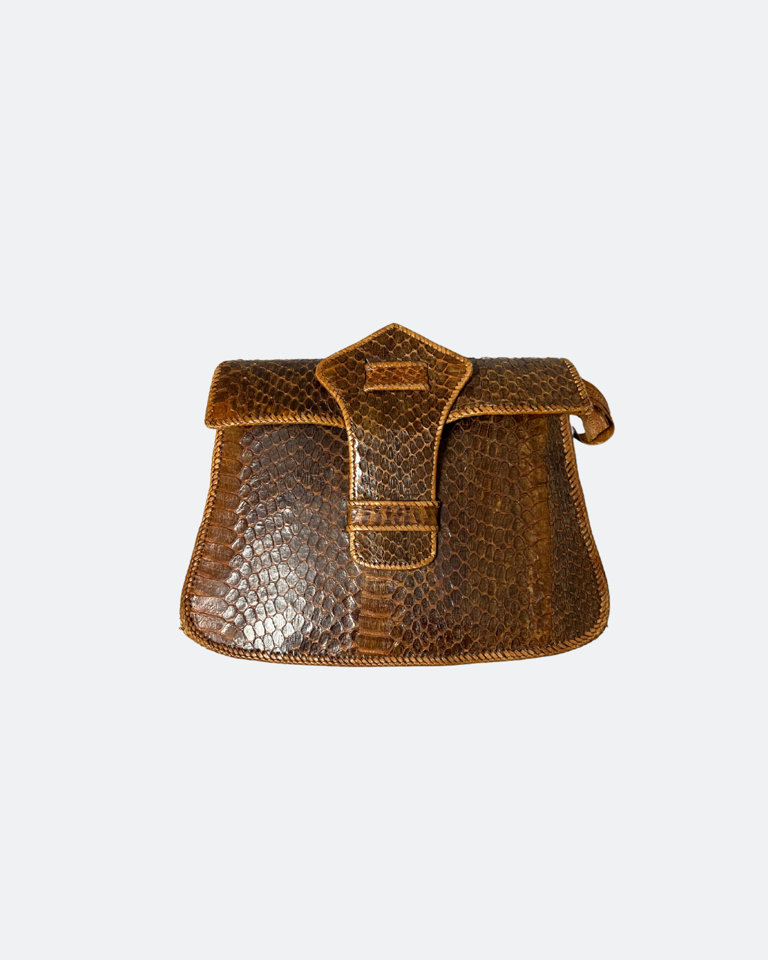 Bruine Vintage Tas van Slangenleer – Tijdloze Klassieker