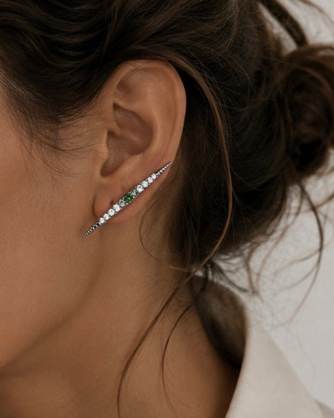 Green Crystal Stud oorbellen