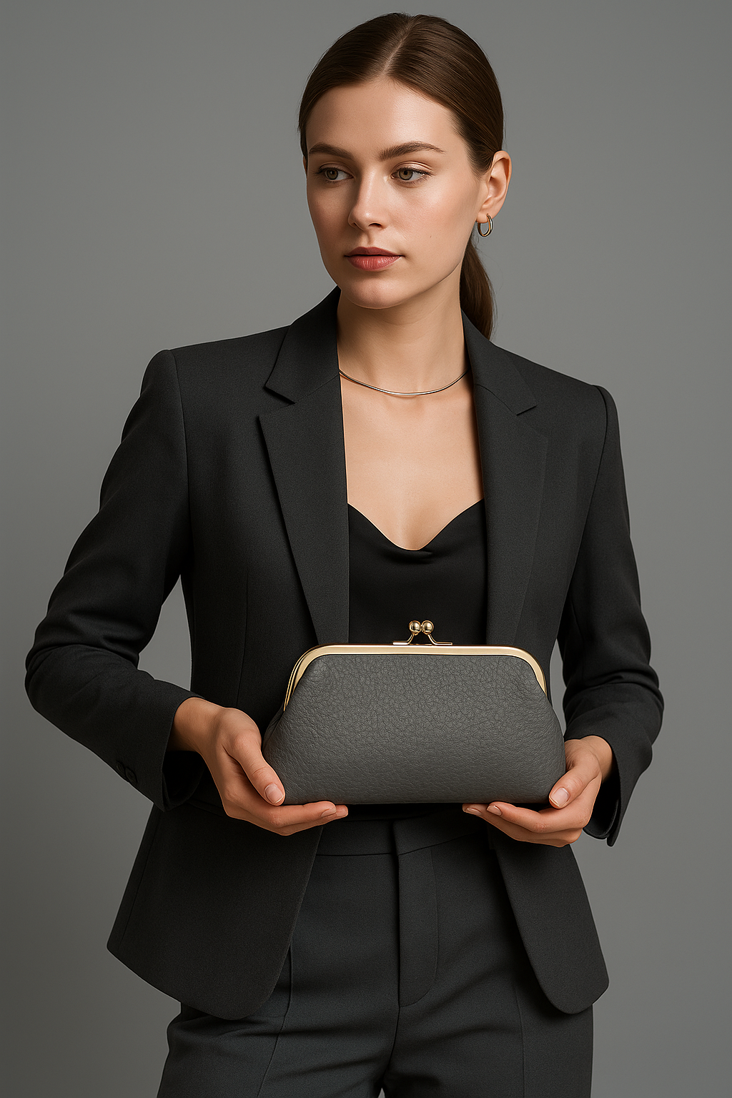 Vintage clutch van leer