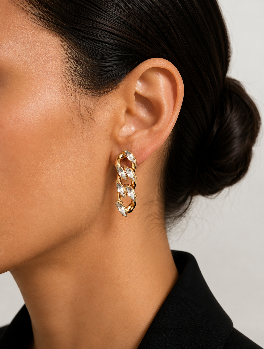 Chrystal Gold Chain Oorbellen