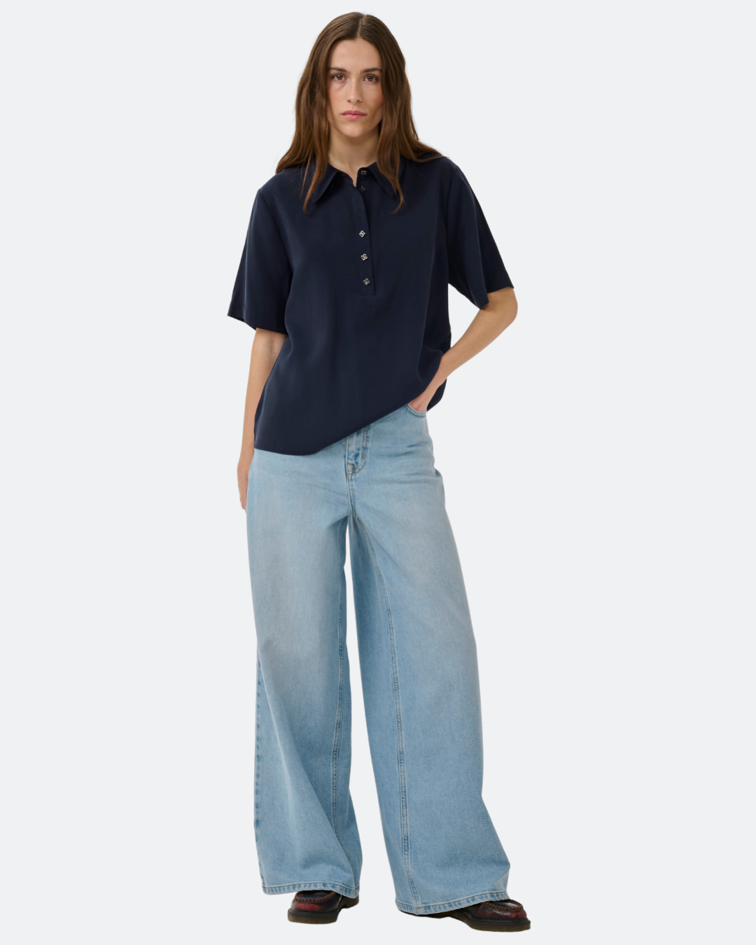 Mindy Polo Tee – Dark Sapphire Blue