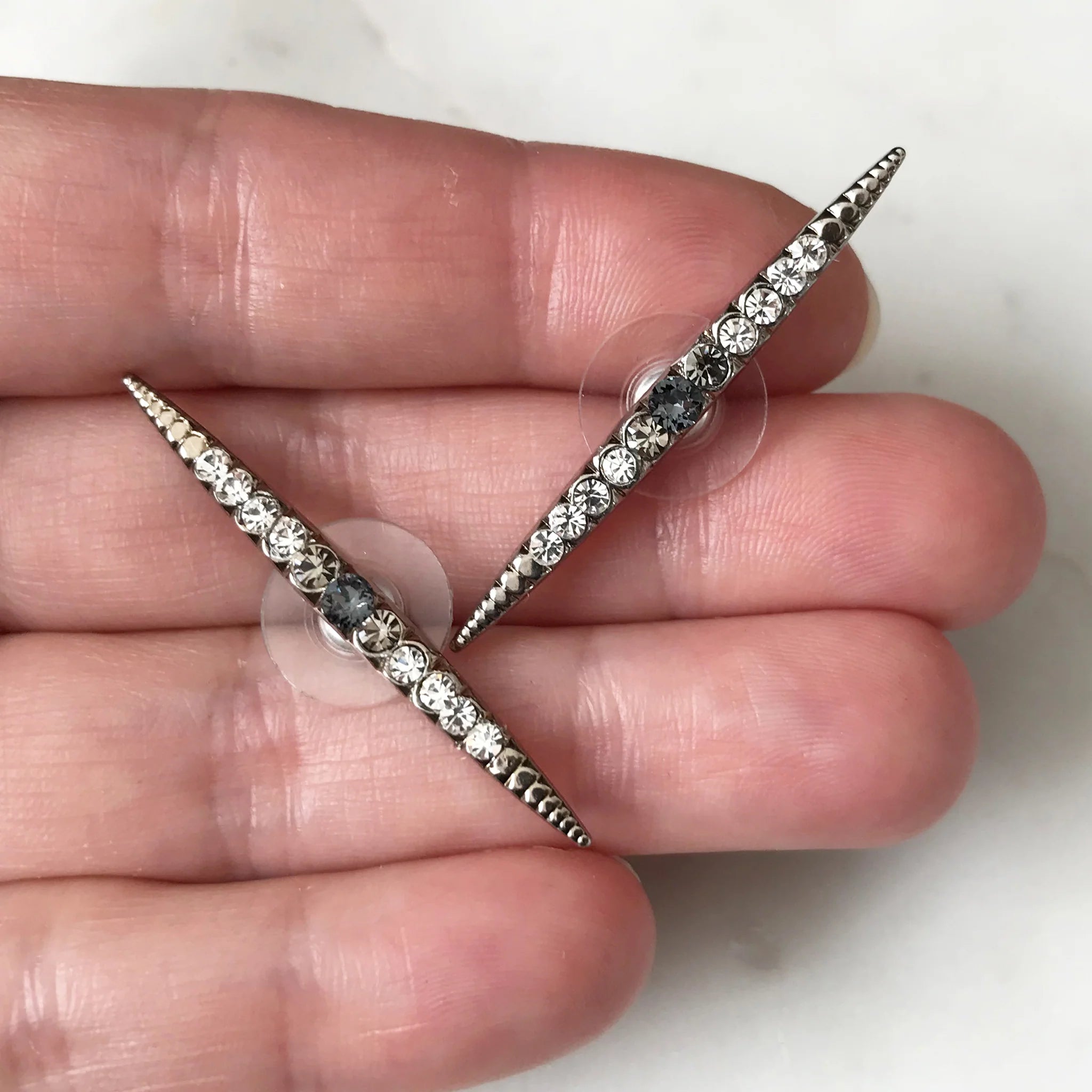 Silver Crystal Stud oorbellen