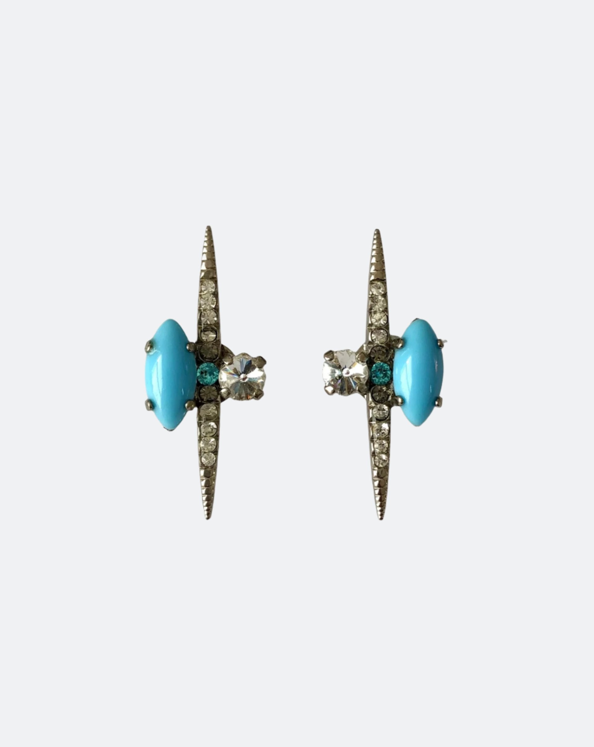 Turquoise Spike oorbellen