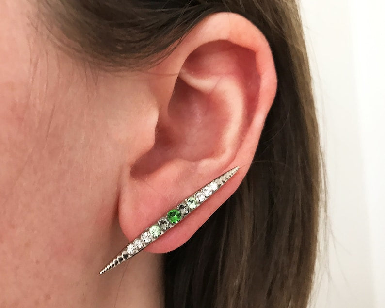 Green Crystal Stud oorbellen