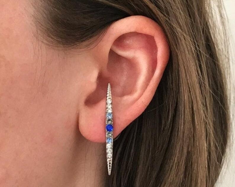 Blue Crystal Stud Oorbellen