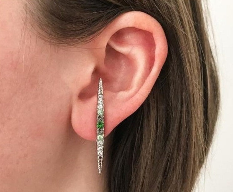 Green Crystal Stud oorbellen